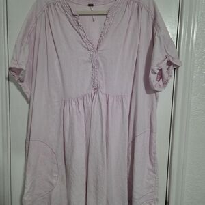 Free People Light Pink Tunic Top